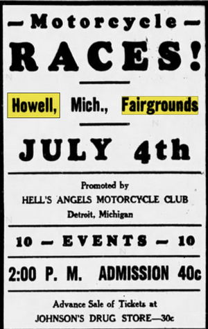 Howell Fairgrounds - June 1938 Hells Angels Race